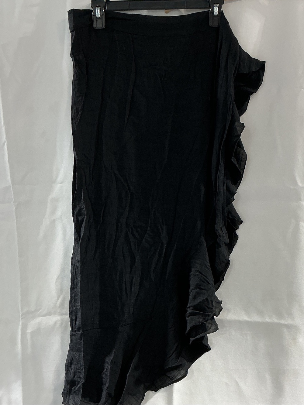 Cupshe Black Ruffle Side-Slit Swim Coverup
